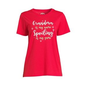 Women's Holiday Time Women's Christmas grandma Spoiling Graphic Tee S Red New